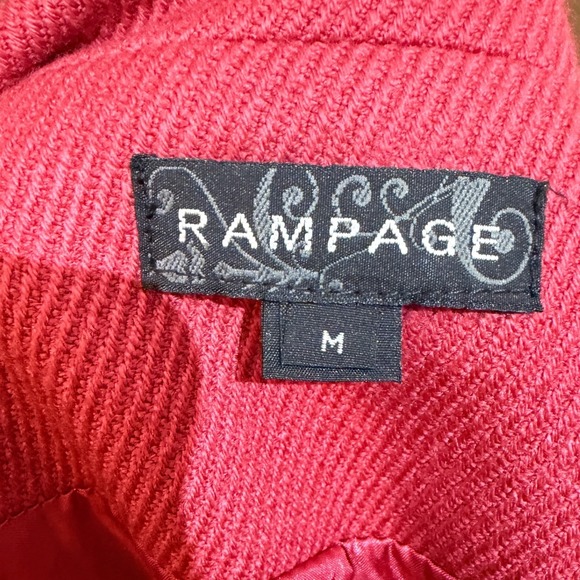 Vintage Y2K Rampage Pink Textured Mandarin Collar‎ Jacket Black Frogs Buttons M - Picture 2 of 10